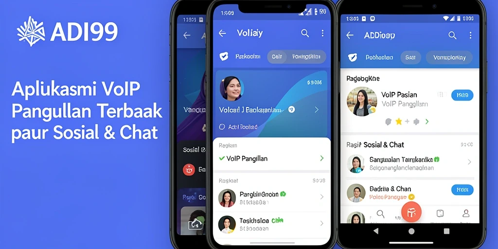 Tampilan antarmuka ADI99 untuk panggilan VoIP yang nyaman dan intuitif.