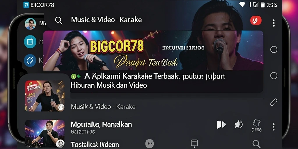 Tampilan antarmuka BIGCOR78 yang menarik untuk pengalaman Karaoke.