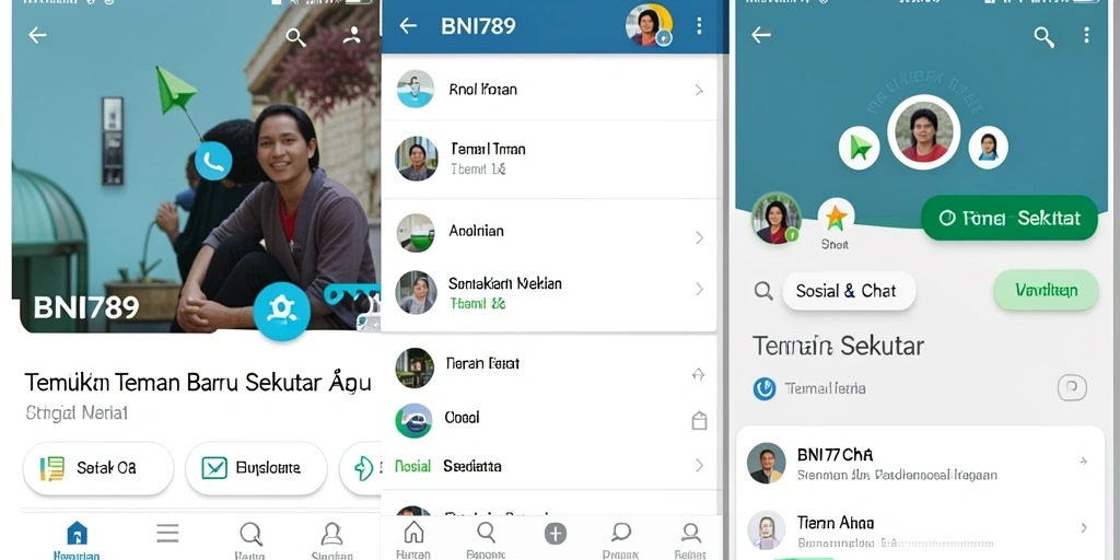 Tampilan antarmuka aplikasi BNI789 untuk bertemu teman baru.