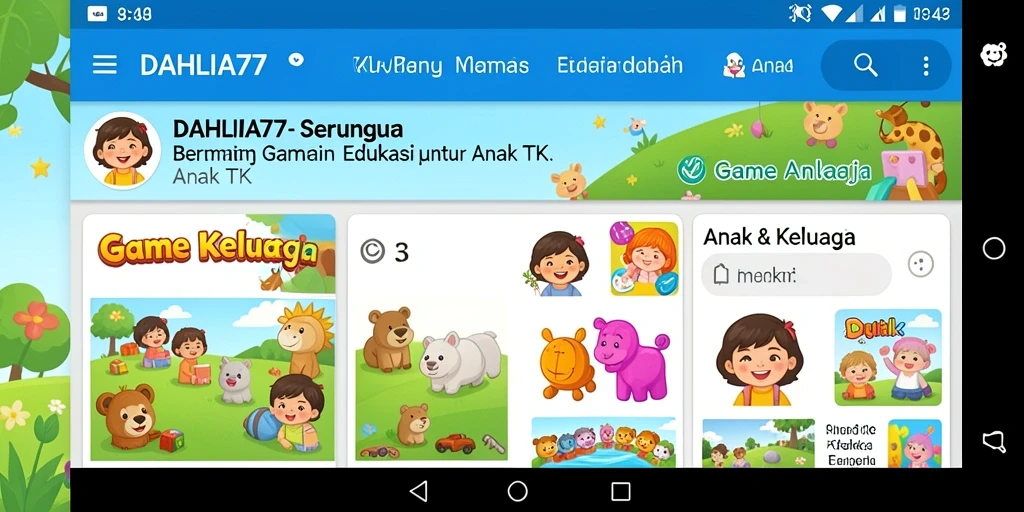 Tampilan antarmuka aplikasi DAHLIA77 yang menarik dan ramah anak.
