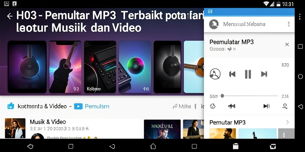Antarmuka sederhana H03 yang memudahkan pemutaran MP3.
