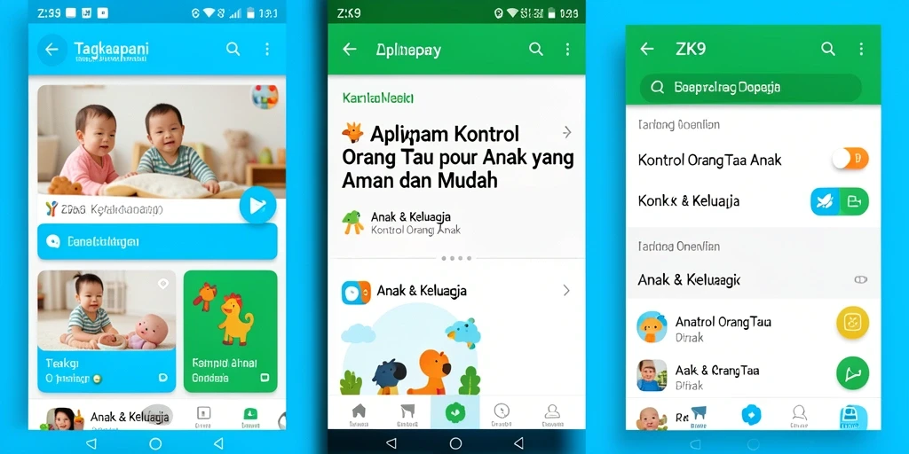 Tampilan antarmuka ZK9 untuk kontrol orang tua yang sederhana dan informatif.